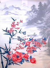 Подарочный набор Китай Бабочка рогожка фото