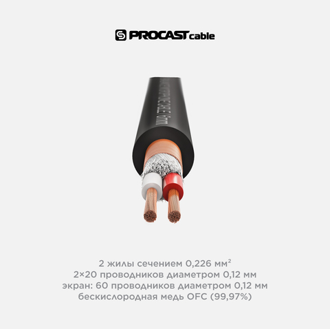 PROCAST cable BMC 6/20/0,12 Профессиональный балансный микрофонный кабель