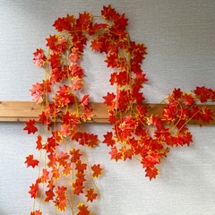 Кленовые листья, осенние искусственные, лиана 2,35 метра, листья около 6,5*7 см, набор 6 шт.