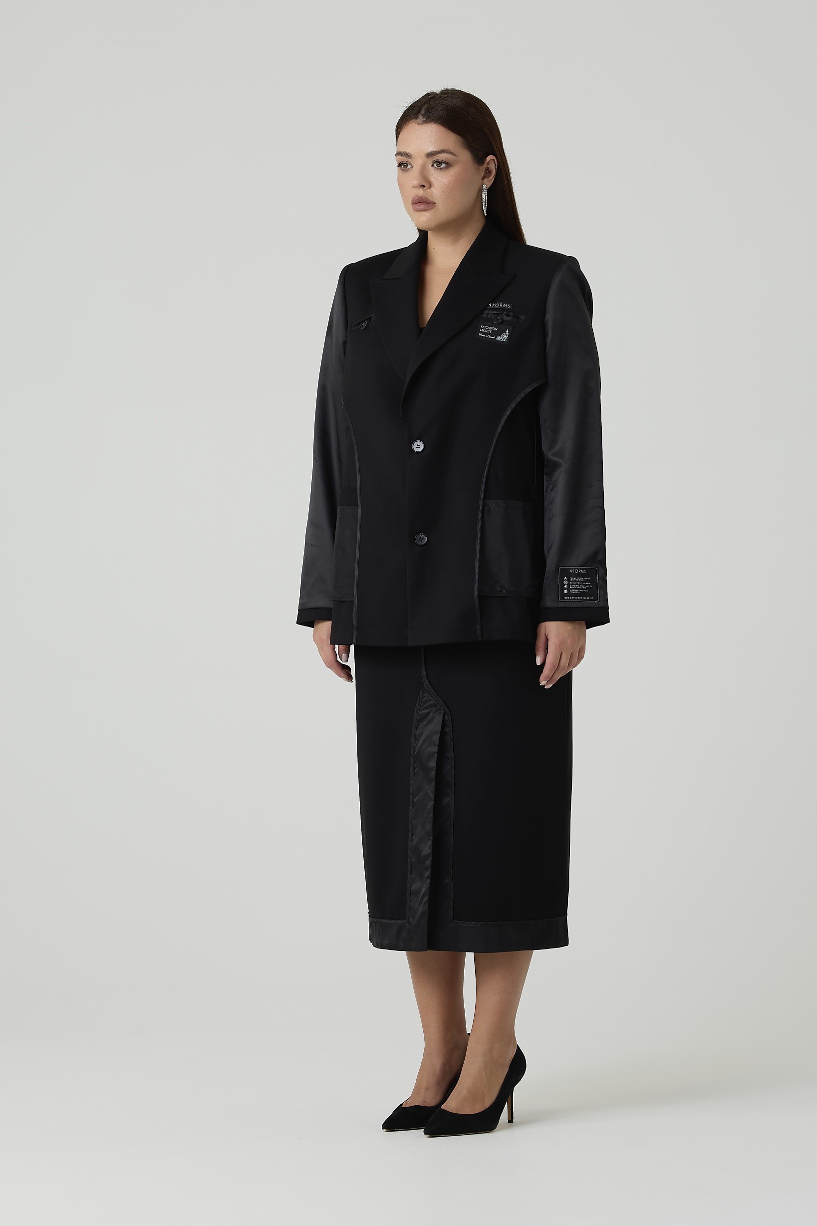 Жакет однобортный "Inside out", черный