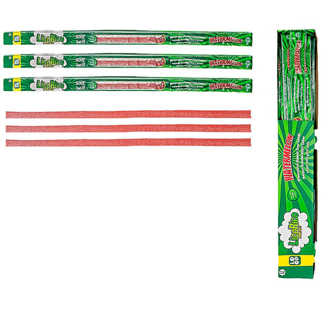 Желейные конфеты LicoRiko кислые ремешки Арбуз 1кор*12бл*54шт, 15г