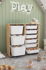 Стеллаж CAGLA с 9 выдвижными ящиками - сосна