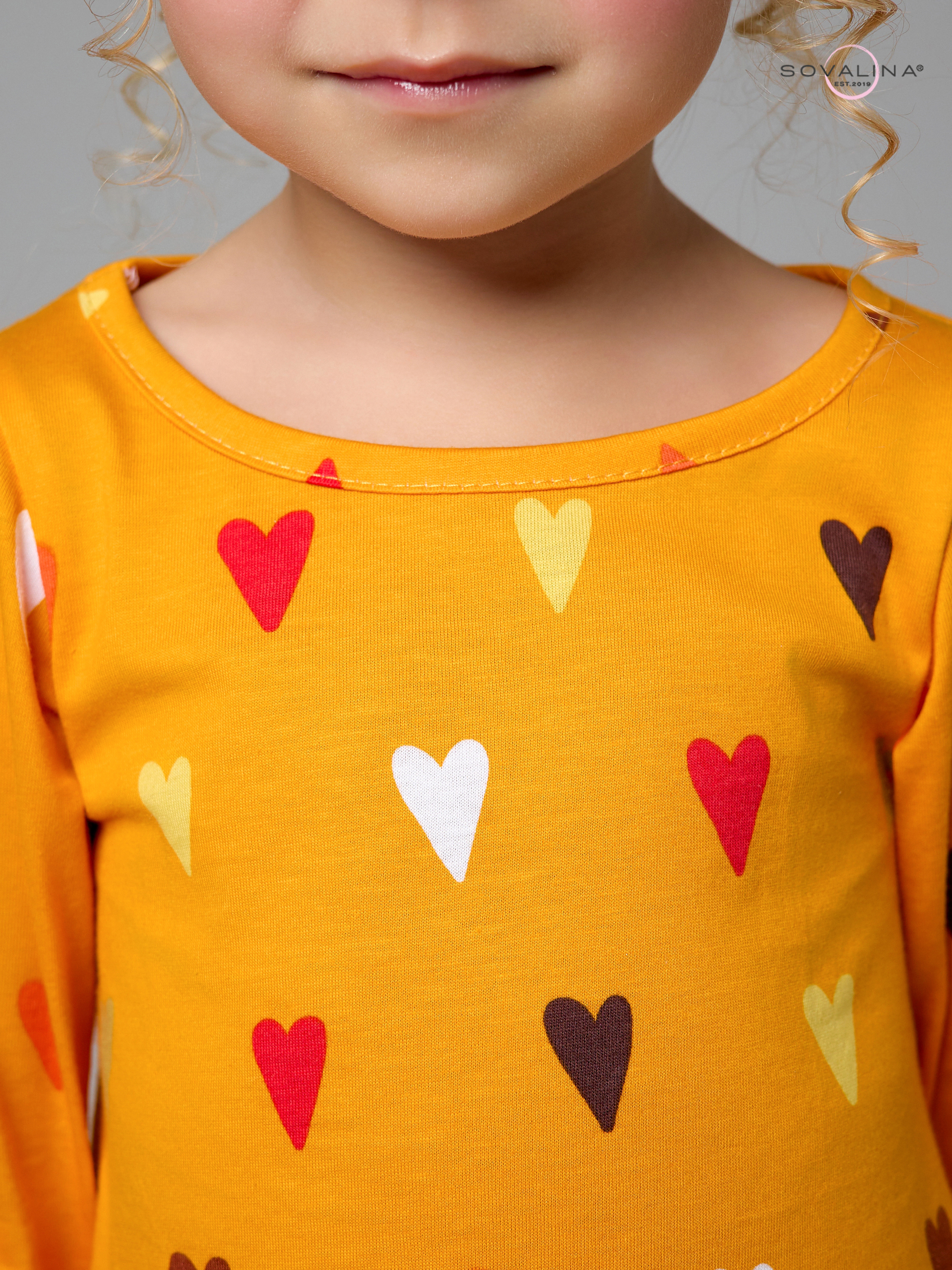 Костюм Алиса SG сердца на горчице-шоколад