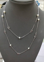 83165 - Колье DOLLY с овальными подвесками и жемчугом в стилистике HERMES