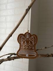 Колокольчик пряничный. Подвеска из фетра с вышивкой TSF-251122-Midi