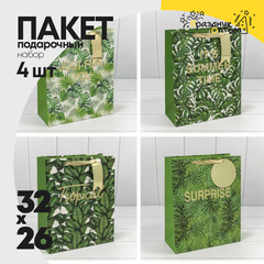 
          Пакет подарочный 26х32х12см Цветы "Листья" (Микс)