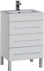 Aquanet 287668 Тумба с раковиной Верона 58 белый (напольная 3 ящика, раковина Aquanet) (287668) фото