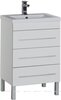 Aquanet 287668 Тумба с раковиной Верона 58 белый (напольная 3 ящика, раковина Aquanet) (287668)