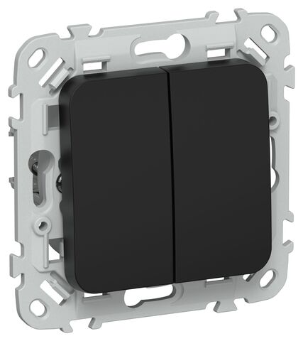 FLITE Выключ. 2-кл. прох. 10А ВС62-1-0-ФлЧ чер. IEK