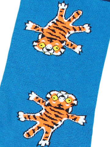 Носки с тигром голубого цвета оптом
