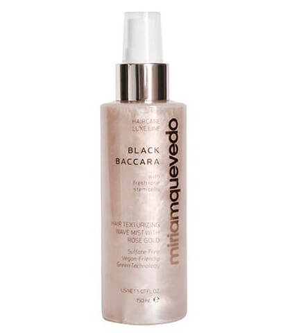 Miriamquevedo Black Baccara Hair Texturizing Wave Mist With Rose Gold-Текстурирующий мист с 23К розовым золотом и розой Блэк Баккара 150 мл