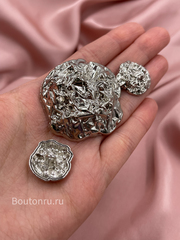 Пуговицы серебро мятые