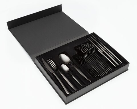 Набор столовых приборов на 6 персон 24 предмета Belo Inox Bali черный