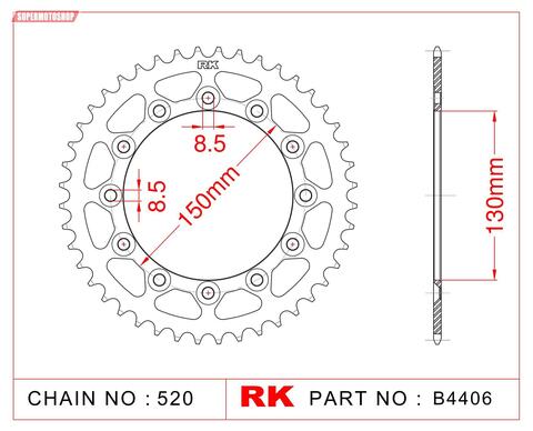 Звезда ведомая для мотоцикла RK B4406-43 (JTR245/2-43)