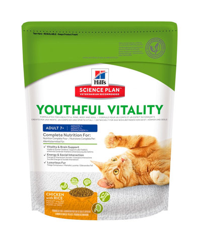 Hill's Youthful Vitality сухой корм для пожилых кошек (курица) 250г
