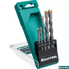 KRAFTOOL Extreme, 5 шт: 4-5-6-8-10 мм, трехгранный хвостовик, набор сверл по бетону (29166-H5)