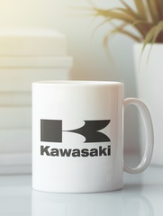 Кружка с рисунком Кавасаки (Kawasaki) белая 006