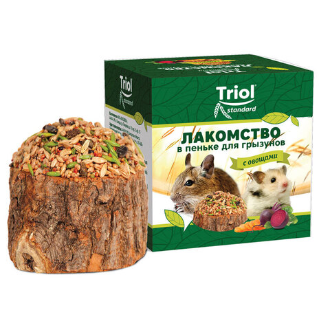 Triol Standard лакомство в пеньке для грызунов с овощами 70г