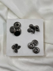 Установочные кнопки графит/комплект с кнопками и шляпкой 15 мм