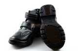 Ботинки Тотто из натуральной кожи демисезонные на байке для мальчиков, цвет черный. Изображение 10 из 11.
