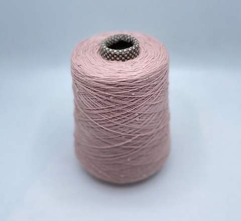Бобинная пряжа (пр.Италия).art-Paillettes 500/100гр, 100%Меринос+пайетка, цвет-Нежно-розовый, арт.27604