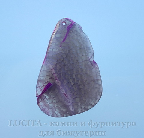 Подвеска Агат (цвет - дымчато-серый) 65,5х43,4х7,2 мм №24