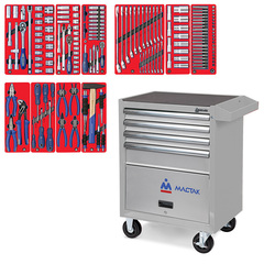 МАСТАК (52-04186G) Набор инструментов "СТАНДАРТ" в серой тележке, 186 предметов