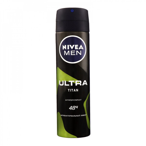 Antiperspirant \  Антиперспирант\ Anti-perspirant \ Дезодорант-спрей Антиперспирант Nivea Men Ultra Titan с антибактериальным эффектом 150 мл