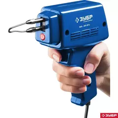 ЗУБР 150 Вт, в наборе: нагрев 6 сек., канифоль, припой, 2 сменных жала, импульсный паяльник, Профессионал (55412-H4)