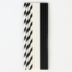 Трубочки бумажные Черно-белые 20 см 12 шт.