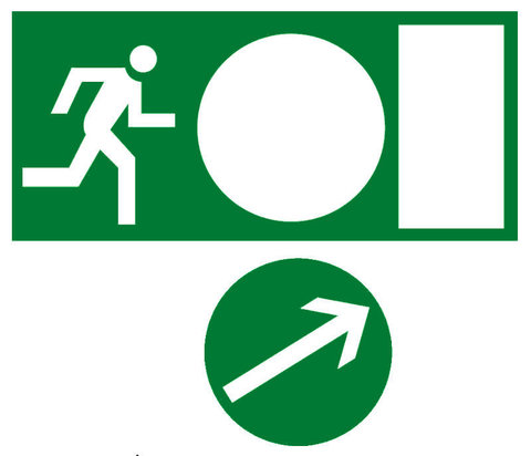 Знак направление движения к эвакуационному выходу направо