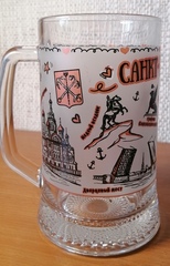 Кружка пиво 0,5 Молодежная с бронзой. Петербург.