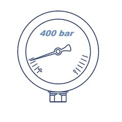 Манометр глицериновый D63 G1/4 - 400 Bar - радиальное подключение VERSO