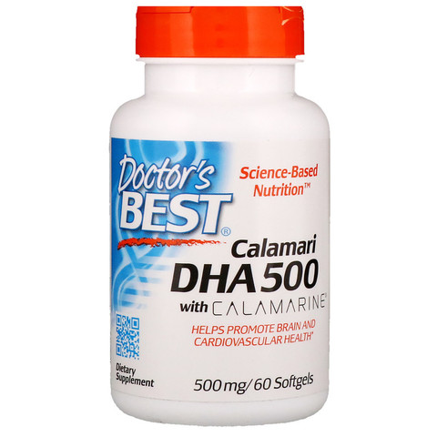 Doctor's Best, Calamari DHA 500 with Calamarine , 500 mg, 60 Softgels