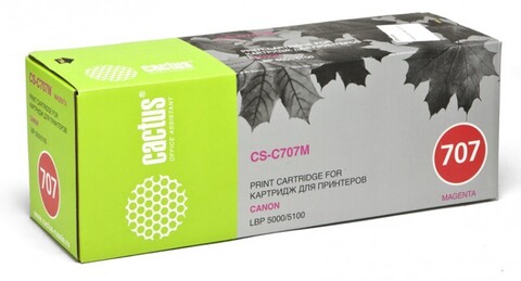 Картридж лазерный Cactus CS-C707M 707 M пурпурный (2000стр.) для Canon LBP i-Sensys 5000/5100