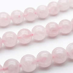 Розовый кварц бусины, диаметр около 10,2-10,5 мм, цена за 9 шт (1/4 нити)