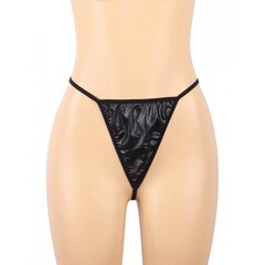 Кожаное платье с кружевной отделкой Ohyeah Sexy lace +стринги, XL