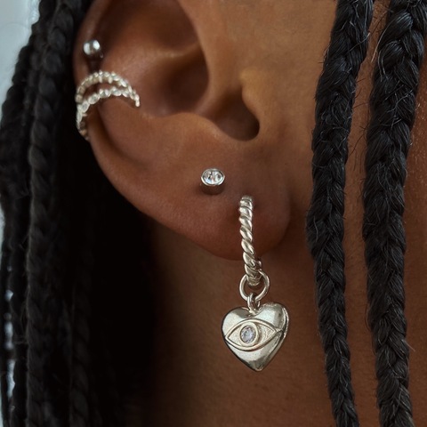 Подвеска для серьги VISION серебро с белым Топазом