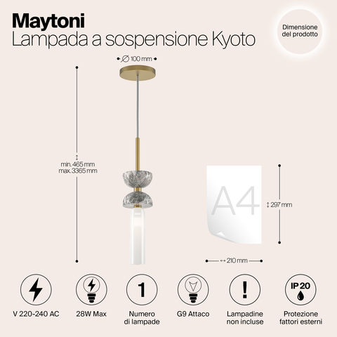 Подвесной светильник Maytoni Kyoto MOD178PL-01GR