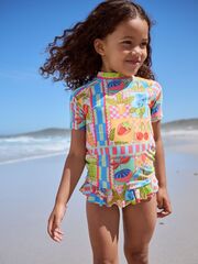 Купальник раздельный для девочки Next AB7-038, Голубой, Зеленый