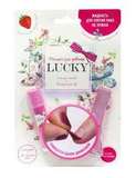 Lucky набор Клубничный бальзам для губ + Светло розово-сиреневый лак (цвет 038)