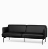 Диван Bisq, 211 см, черная кожа