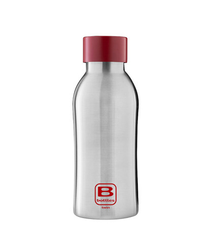 Термос Bugatti B Bottle Twin steel with red lid steel BBT-SS350I3