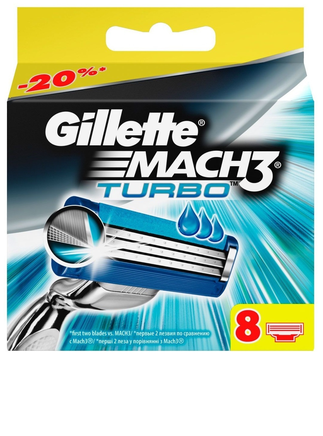 Сменные кассеты для бритья Gillette MACH3 Turbo (8 шт)