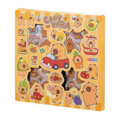 Наклейки стикеры Basir, серия "Капибара", размер 16,5*16,5 см, 4 листа