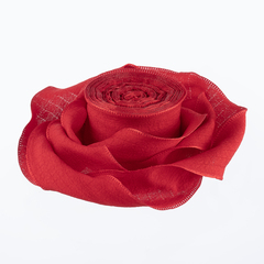 Лента полиэстер жатая с волнистым краем (4,0см*9,14м), Красный, 1 шт.