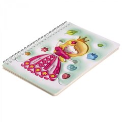 
          Блокнот 14,5 см * 20,5 см , гребень, Alingar, ламинация, конгрев, эффект 3D, 60 л., клетка, "Принцесса", зеленый