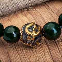 Бусина Китайский Дракон. Серебро с позолотой.