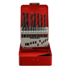 Набор сверл по металлу 1-10мм 19шт DIN338 HSS-R 118° (мет. кейс) H-Tools PRO 205212PRO