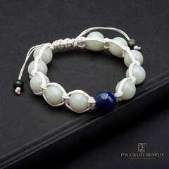 Браслет Шамбала. Белый нефрит Д 12мм.